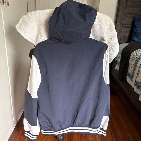 Tommy Hilfiger TH85 Colorblock Hooded Jacket Size Small Petite Blue White NWOT - Picture 9 of 16